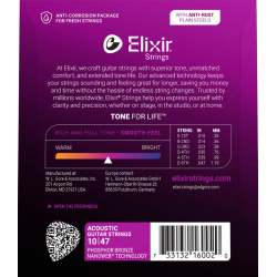 Elixir Nanoweb Acoustic Phosphor Bronze 16002 Extra Light 10-47